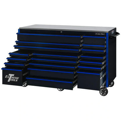 Extreme Tools RX250 Series 72-in x 30-in Roller Cabinet 19-Drawer 250 lb Drawer Slides