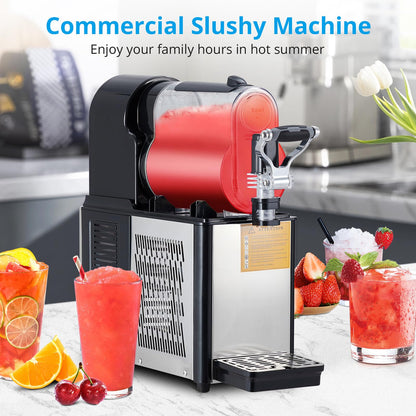 Commercial Slushie Machine 3L Stainless Steel Self-Cleaning Slushy Maker for Frozen Drinks,Snow Melting Ideal for Home,Coffee Shop,Restaurant