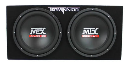 MTX 12" Dual Loaded Car Subwoofer w/Sub Box, Amplifier, & QPower Wiring Kit