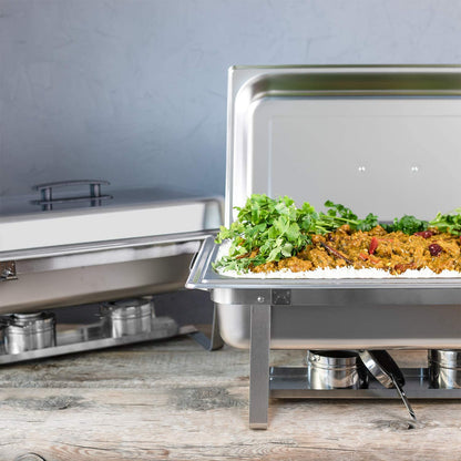 Alpha Living 4 Pack 8 Quart Stainless Steel Chafing Dish