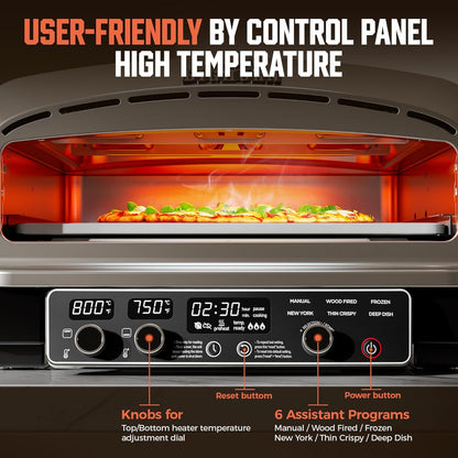 BIG HORN 14" Electric Pizza Oven, Countertop, Stainless Steel