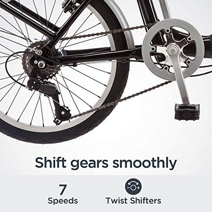 Schwinn Loop Adult Folding Bike for Men and Women, 20-inch Wheels, 7-Speed Drivetrain