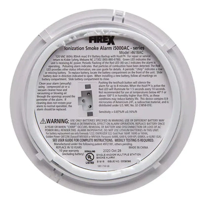 Pack Hardwired Smoke Alarm with Ionization Sensor, 120V AC, 9V Battery Backup