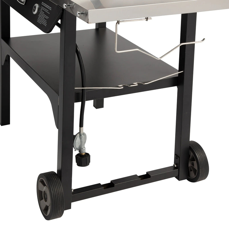 Cuisinart Outdoor Wok Station, 50,000 BTU Propane Outdoor Wok Burner w Prep Table, 14 Carbon Steel Wok for Stir Fry, Searing, BBQ Black