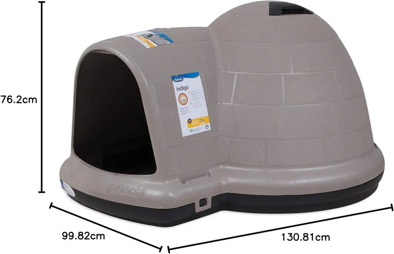 Petmate Indigo Dog House (Igloo Dog House, Made in USA with 90% Recycled Materials, All Weather Protection Pet Shelter) for XL Dogs 90 to 125 pounds, Made in USA