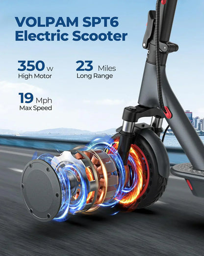 Electric Scooter, 350W/500W Powerful Motor, 8.5"/10" Solid Tires, 19/22Mph, 28/21/12 Miles Range,Dual Braking