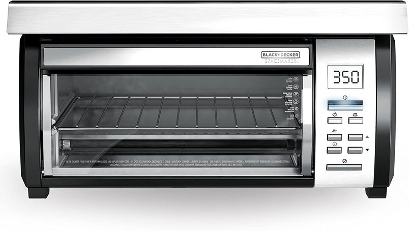 BLACK DECKER SpaceMaker Under Counter Toaster Oven, Digital Controls, Black/Stainless Steel, Fits 9 Pizza or 4 Slices