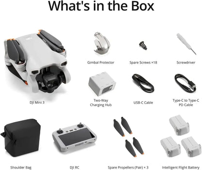 DJI Mini 3, Drones with Camera for Adults 4K, 38-min Flight Time, up to 32800ft (10km) Video Transmission, True Vertical Shooting, GPS Auto Return Integrated, Mini Drone with Camera for Beginners