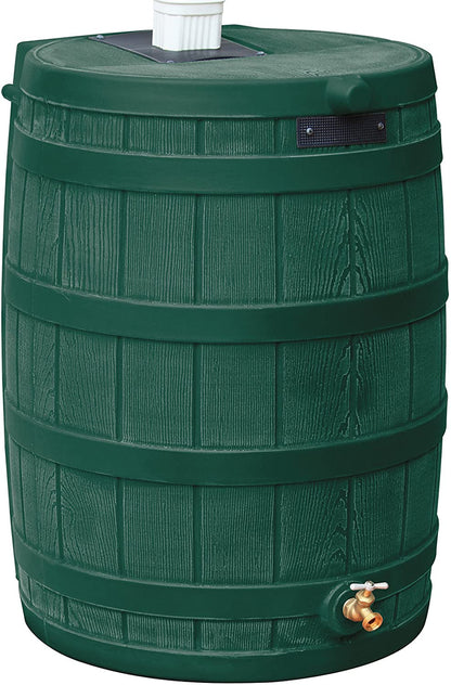 Good Ideas Rain Wizard 50 Gallon Plastic Outdoor Home Rain Barrel Water Storage Collector